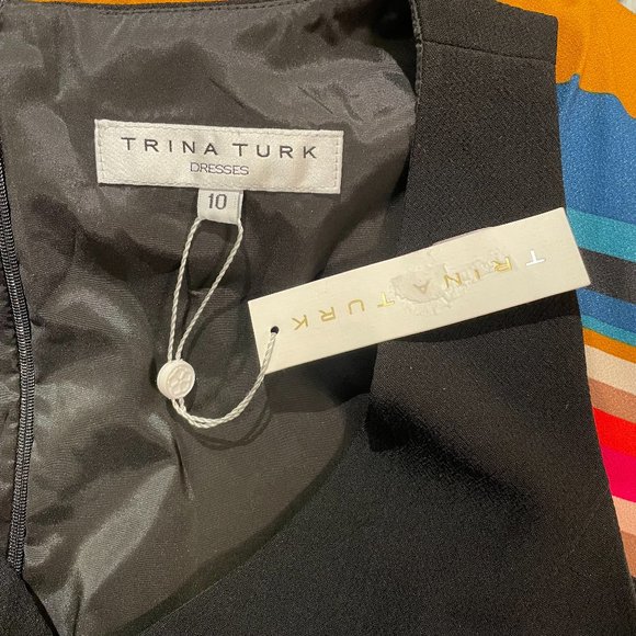 NWT Trina Turk Colorful Striped A-line Dress - Picture 5 of 5